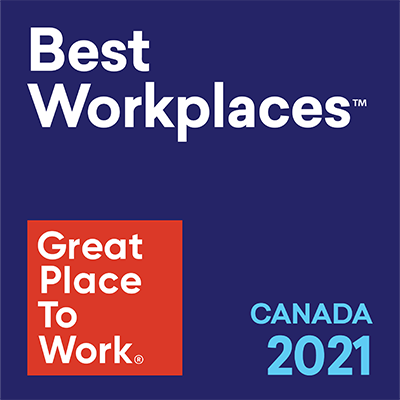 Best Workplaces™ Great Place To Work®. Canada 2021.